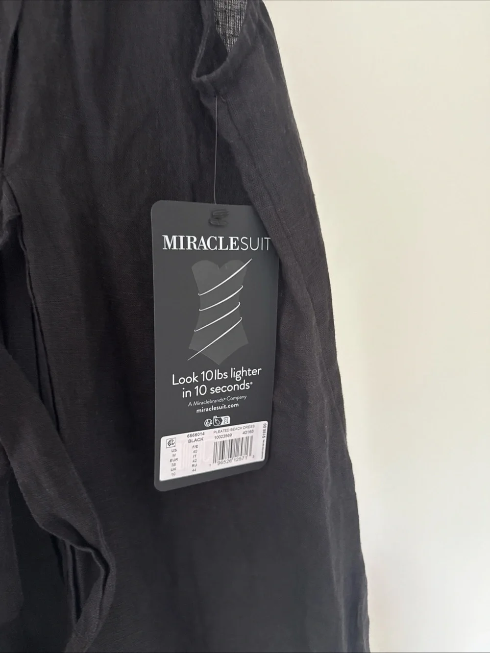 Black Lightweight Button-Front Linen Dress - Picture 2 of 5